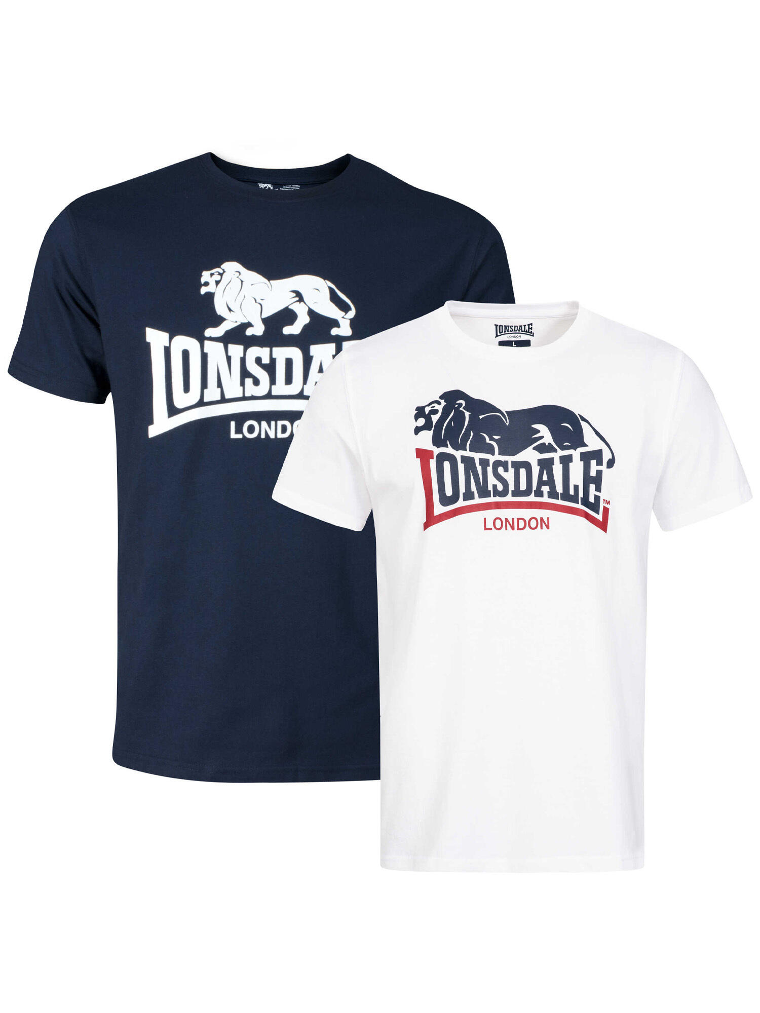LONSDALE Herren T-Shirt normale Passform Doppelpack LOSCOE 2/6