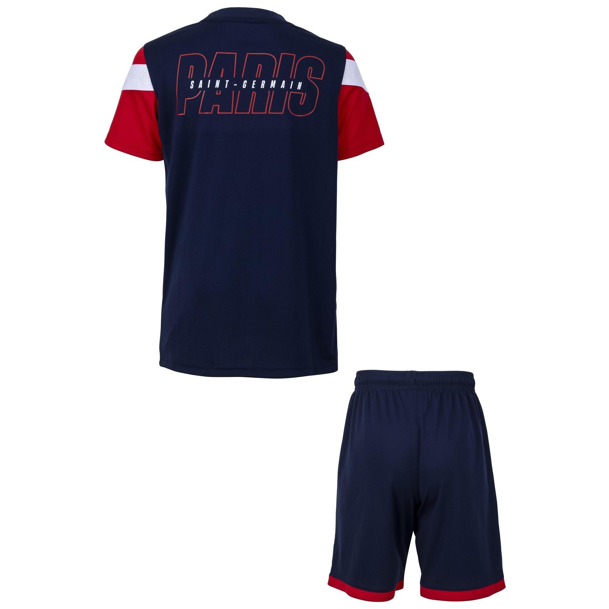 Ensemble Maillot + Short PSG - Collection Officielle Paris Saint Germain - 100% Polyester - Taille Garçon