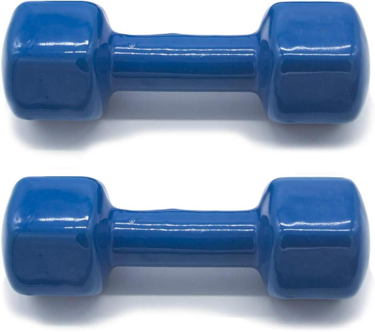 2 Unidades 2 kg Mancuernas Pesas Hexagonales de Vinilo Fitness Gimnasia Azul 2/3