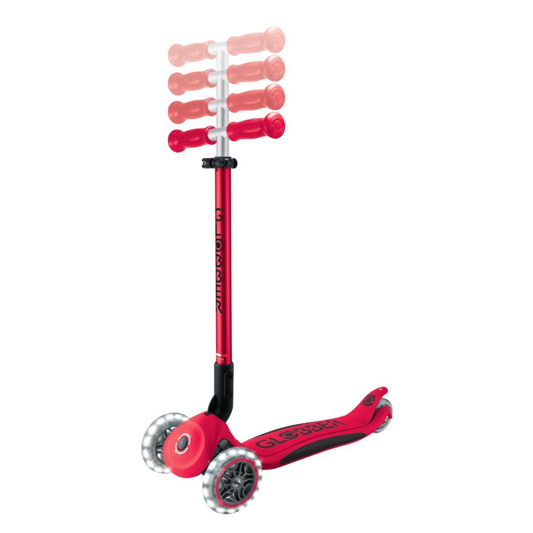 Primo Foldable Plus Lights 3-Wheels Kids Scooter (Age 3 to 9) - Red