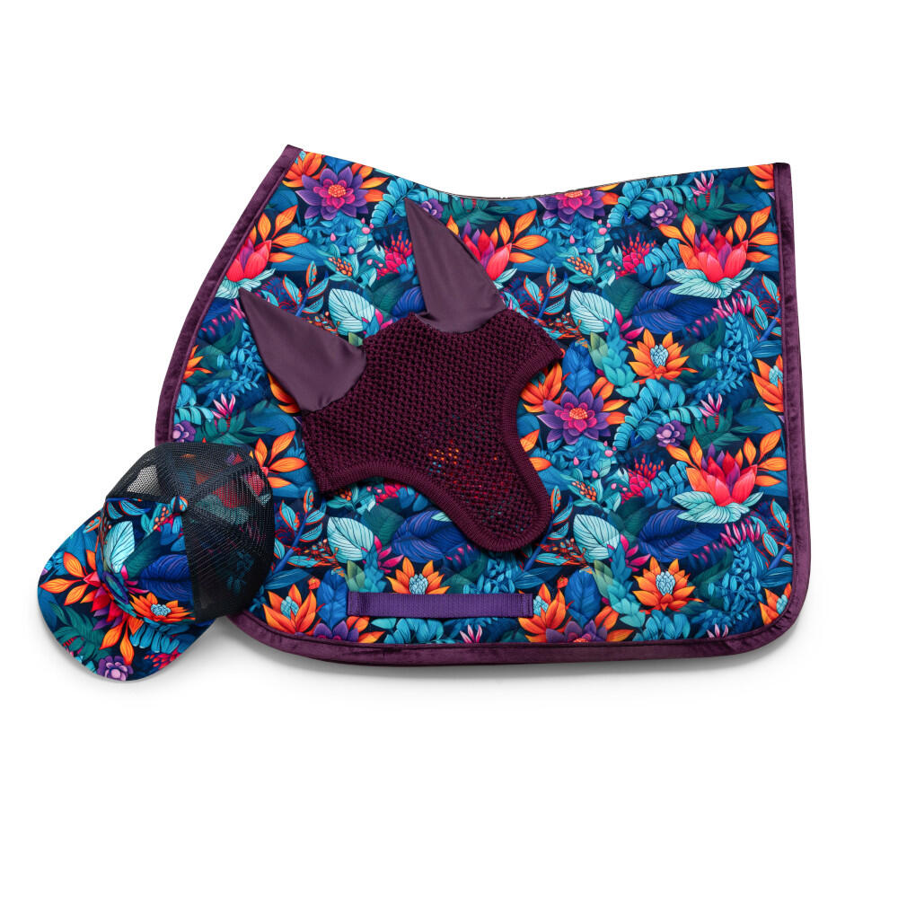 GALOP WEAR Jezdecká sada - podsedlová dečka FULL VS, čabraka a kšiltovka Power Flower