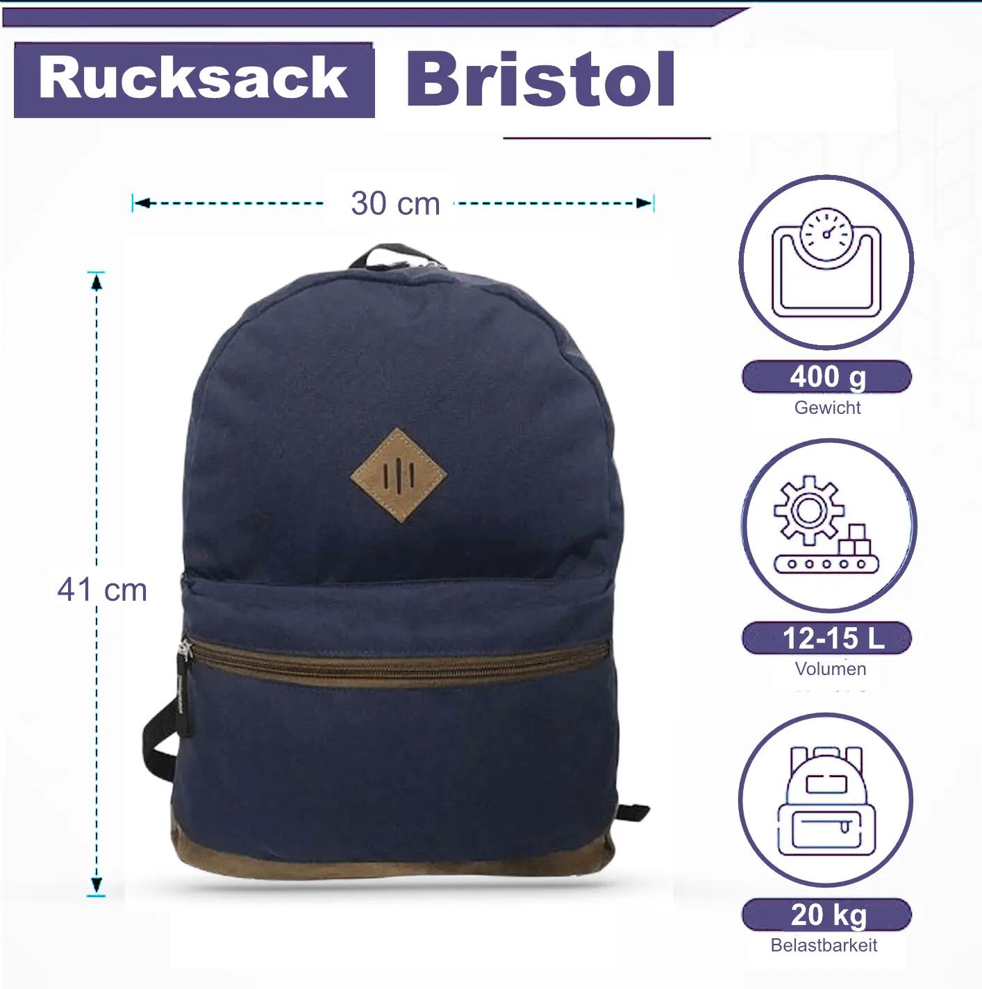 Bristol Rucksack 12 Liter Daybag mit  Reisverschluss 2/5