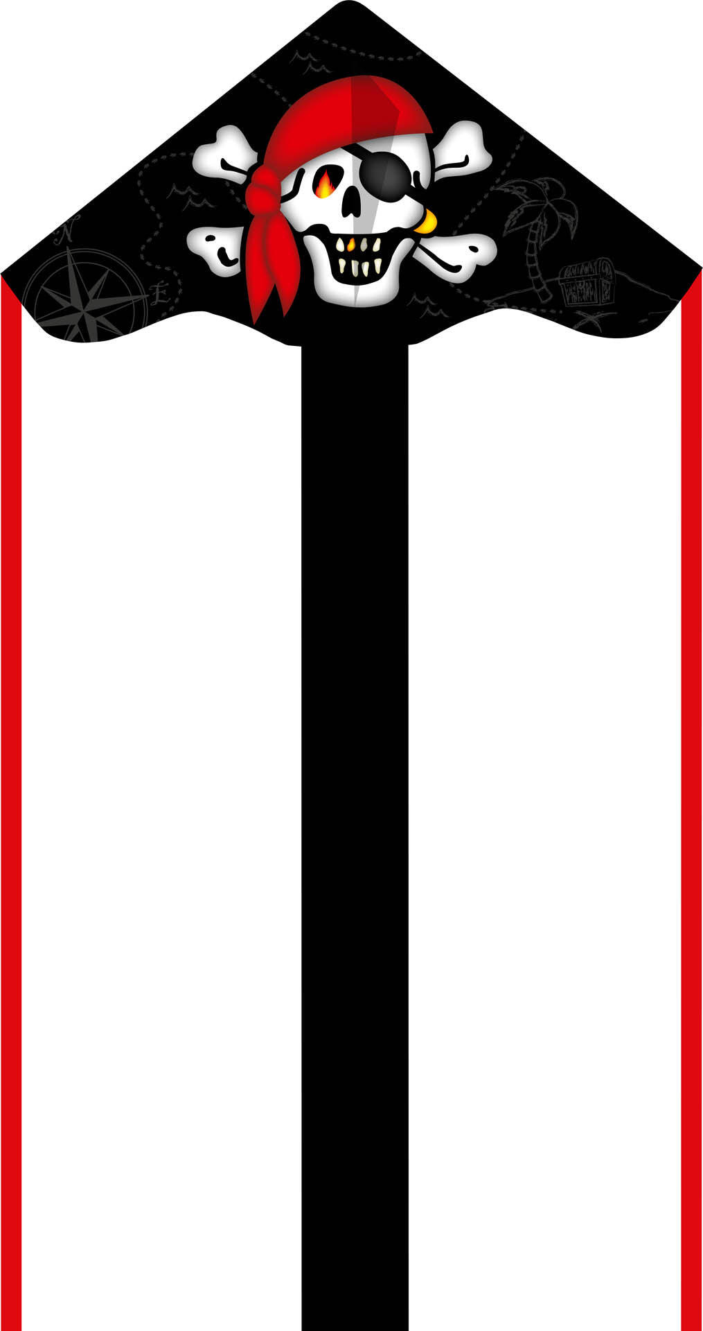 HQ Aquilone per bambini HQ Simple Flyer 85 Jolly Roger 102137 Nero 85 x 45 cm