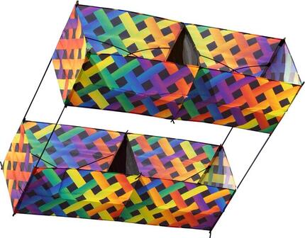 Einleiner Drachen HQ Hargrave Box Kite Rainbow Mesh 106372 Regenbogen 100 x 100