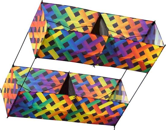 Einleiner Drachen HQ Hargrave Box Kite Rainbow Mesh 106372 Regenbogen 100 x 100