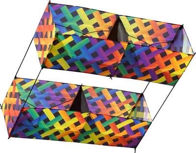 Eenlijnsvlieger hq hargrave box kite rainbow mesh 106372 regenboog 100 x 100 cm