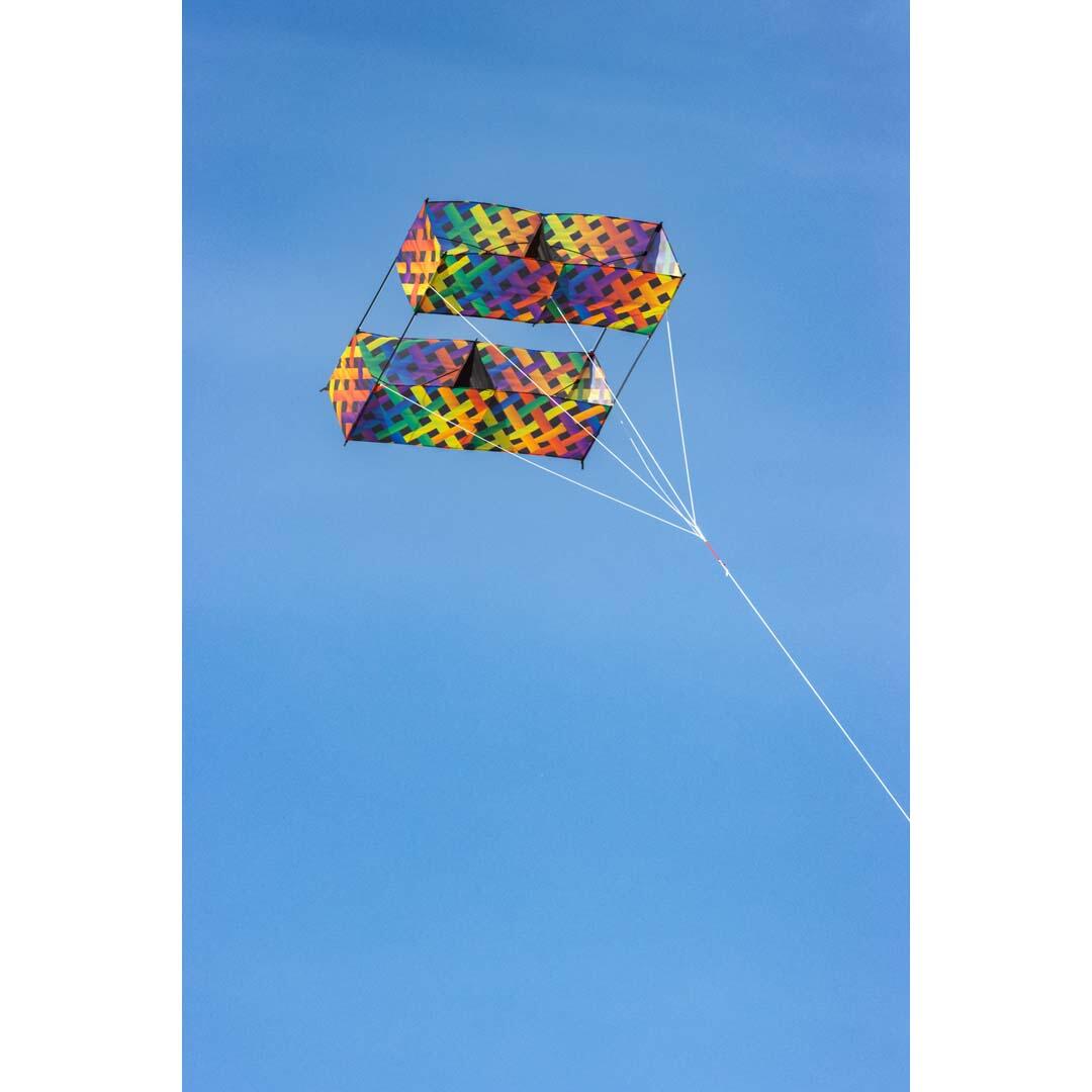 Papagaio de linha única HQ Hargrave Box Kite Rainbow Mesh 106372 100 x 100 cm 3/3