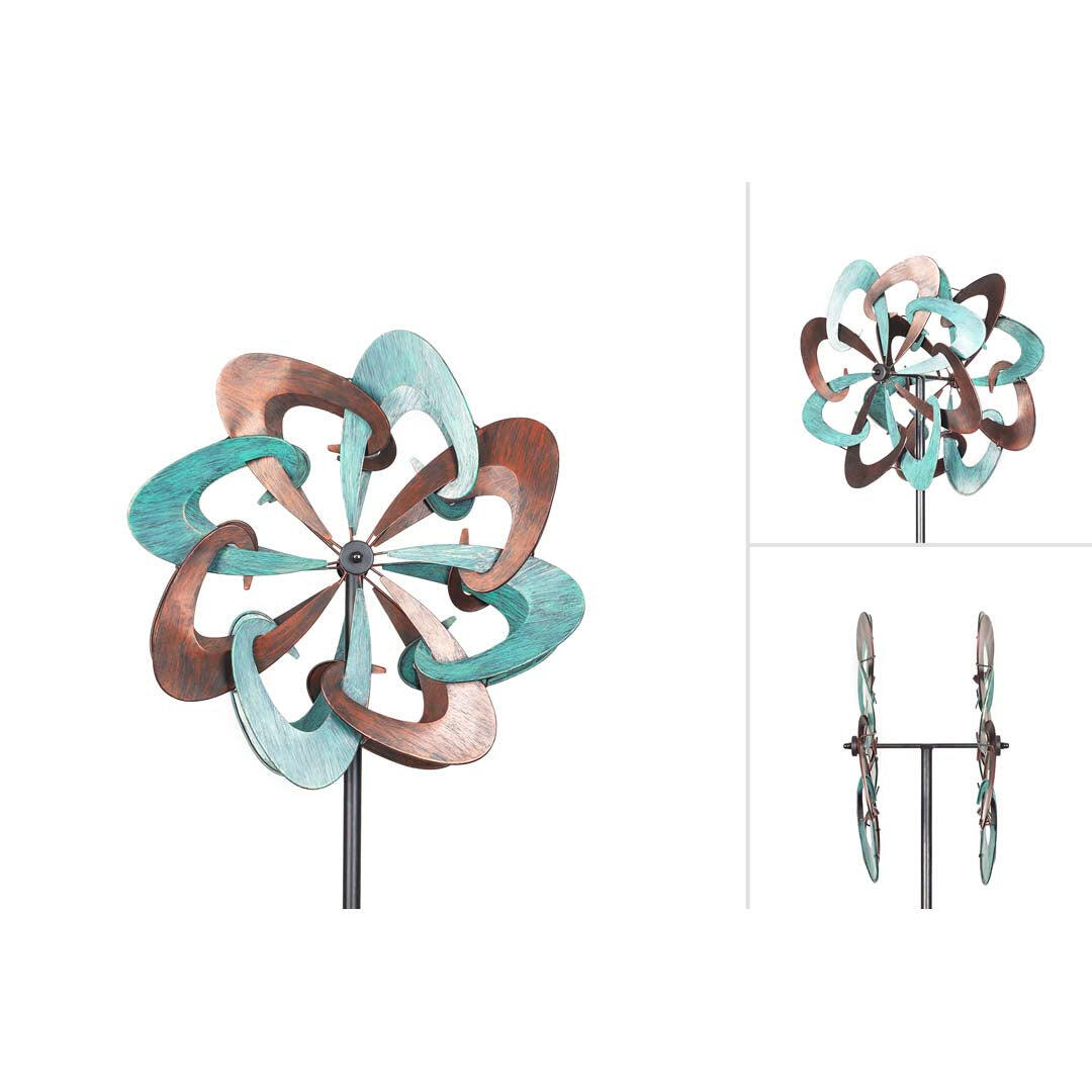 Windvanger HQ Metal Wind Spinner: Copper Swirl Duett 110222 Brons 33 x 93 cm 4/5