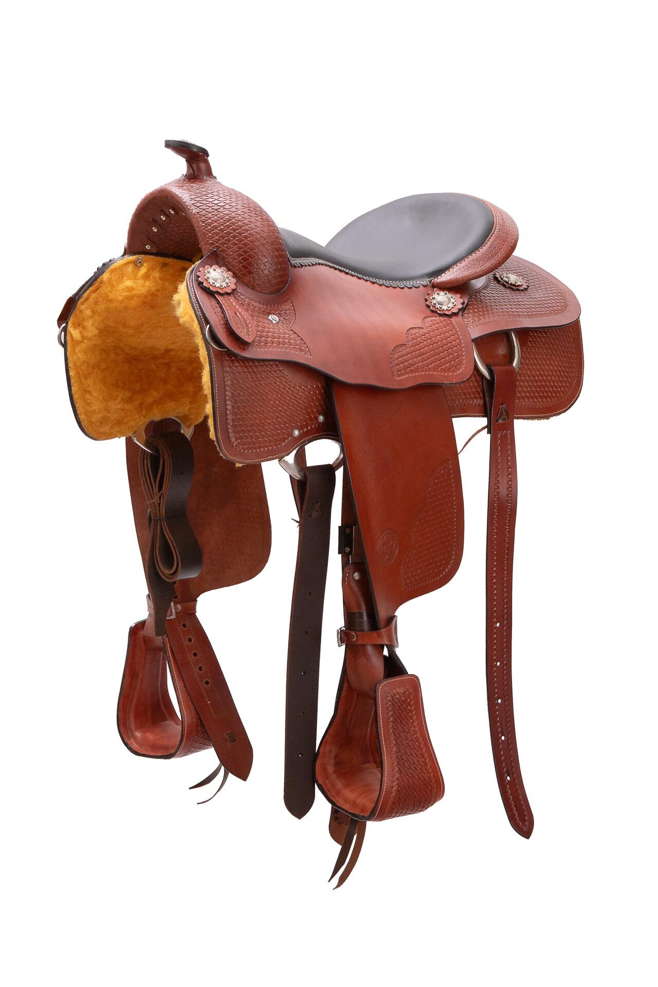 Sella Western professionale modello da Reining Fender Saddle USA 3069 3/7