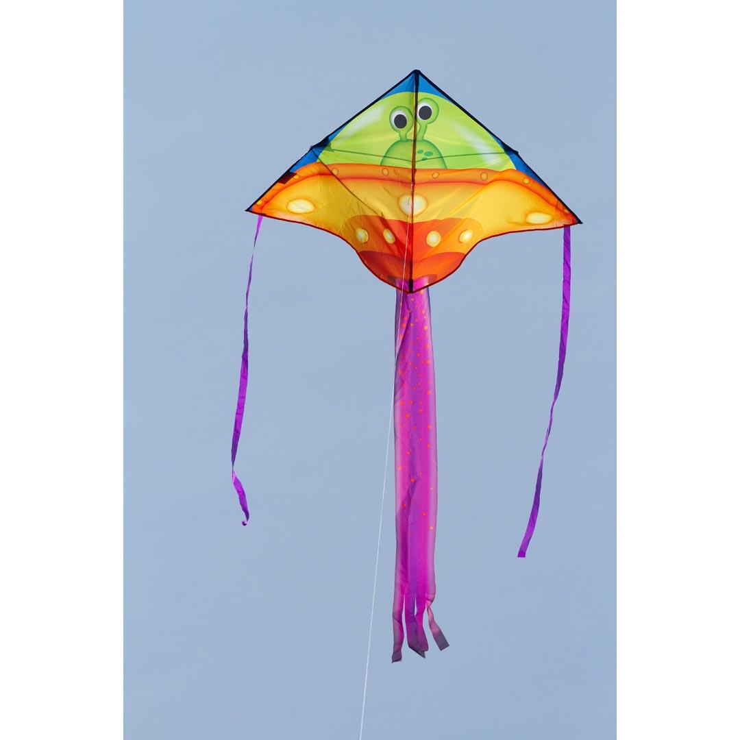 Kindervlieger HQ Simple Flyer 120 UFO 102155 Oranje 120 x 75 cm + 150 cm staart 4/4