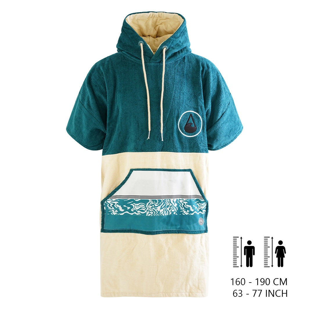Poncho Wave Hawaii Cotton Velours Poncho Petrol M WH4020 Multikleur 100 x 75 cm 2/7