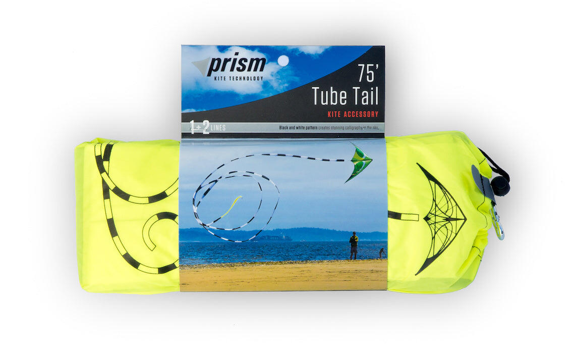 Cauda de papagaio Prism Tube Tail 75 pés preto e branco TT75 Preto 22 m 2/4