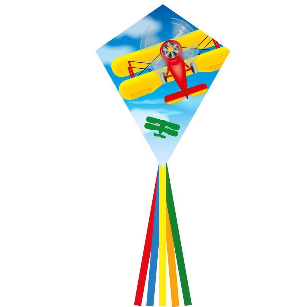 Children's Kite HQ Eddy 70 Classic Biplane 102125 Blue 58 x 70 cm + 250 cm tail