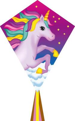 Kindervlieger hq eddy 70 unicorn 102129 roze 58 x 70 cm