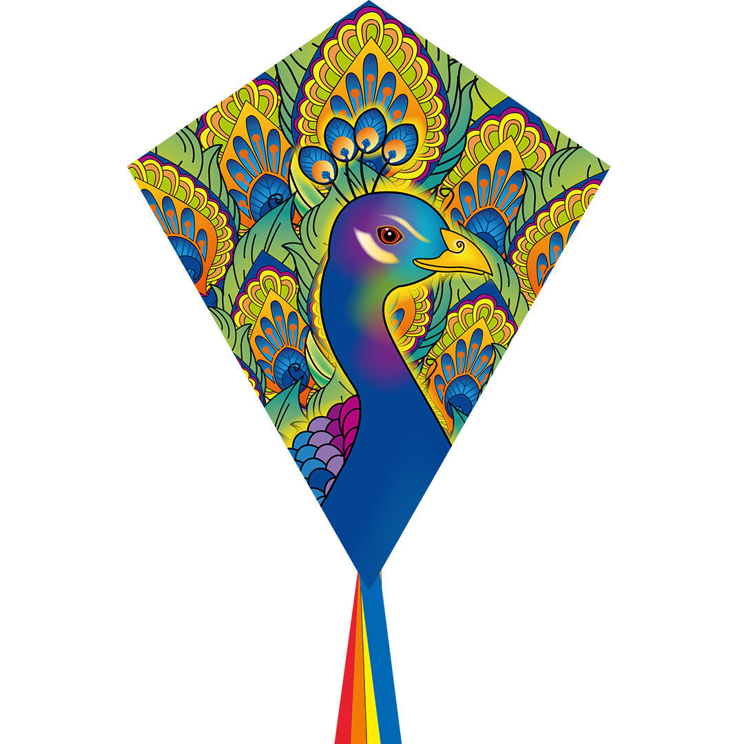 HQ Papagaio para crianças HQ Eddy 70 Peacock 102117 Azul 58 x 70 cm