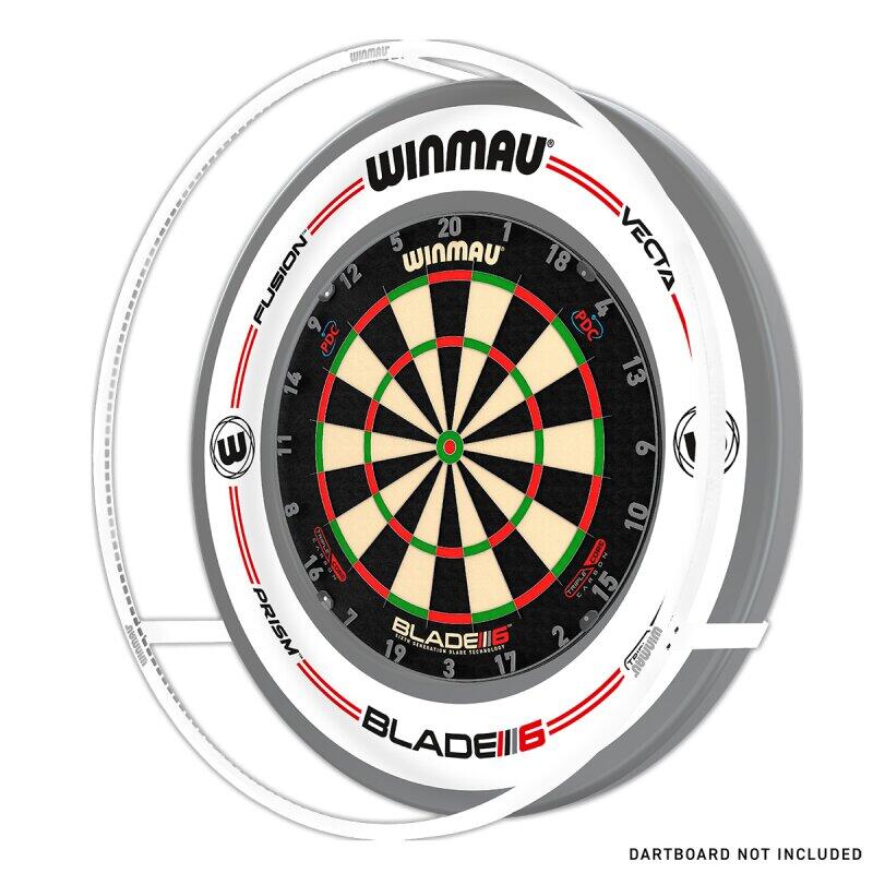 Winmau Dartbord LED-Light en Catchring Bundel Plasma Ice en Pro-Line Wit 1/7