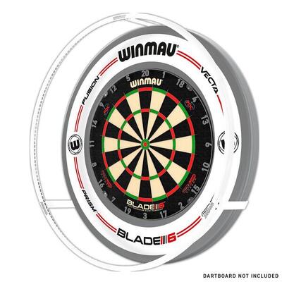 Winmau dartbord led-light en catchring bundel plasma ice en pro-line wit