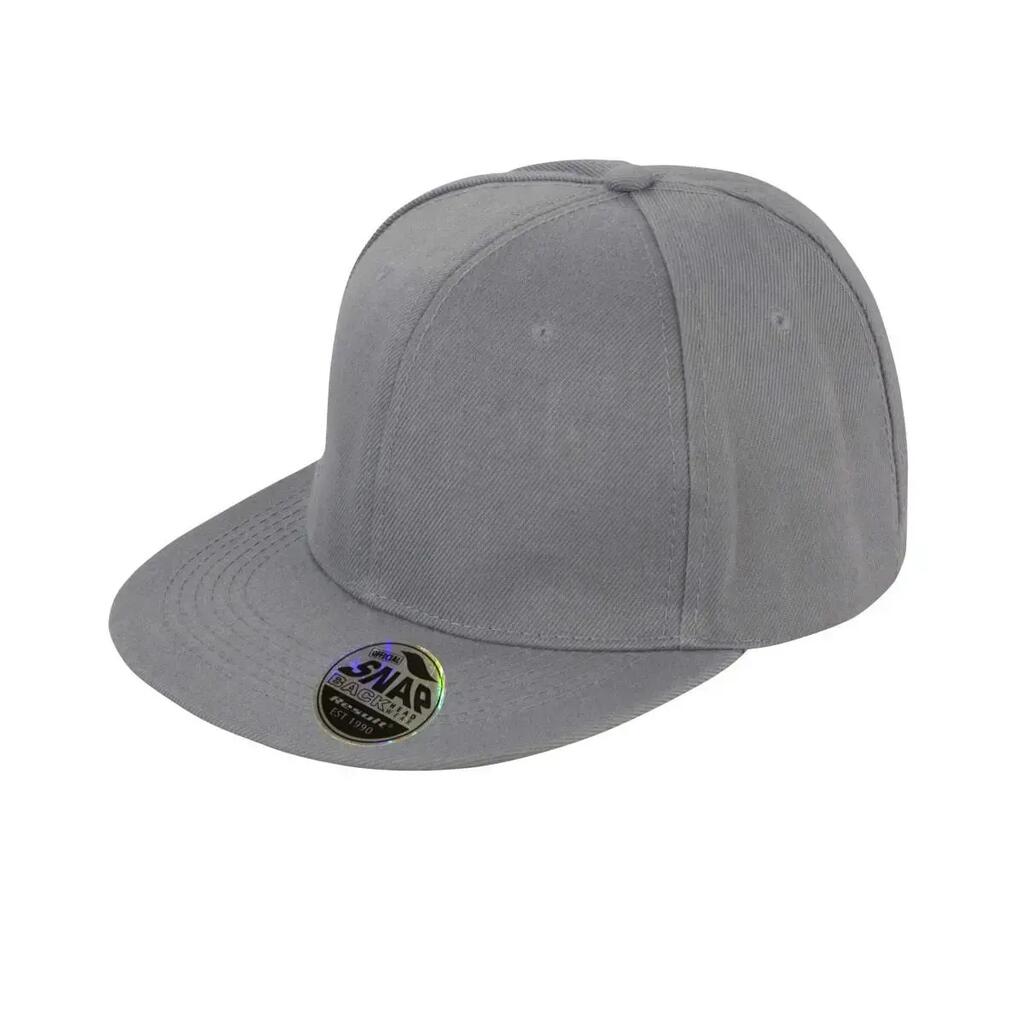Unisex Core Bronx Original Flat Peak Snapback Solid Colour Cap (Heather Grey)