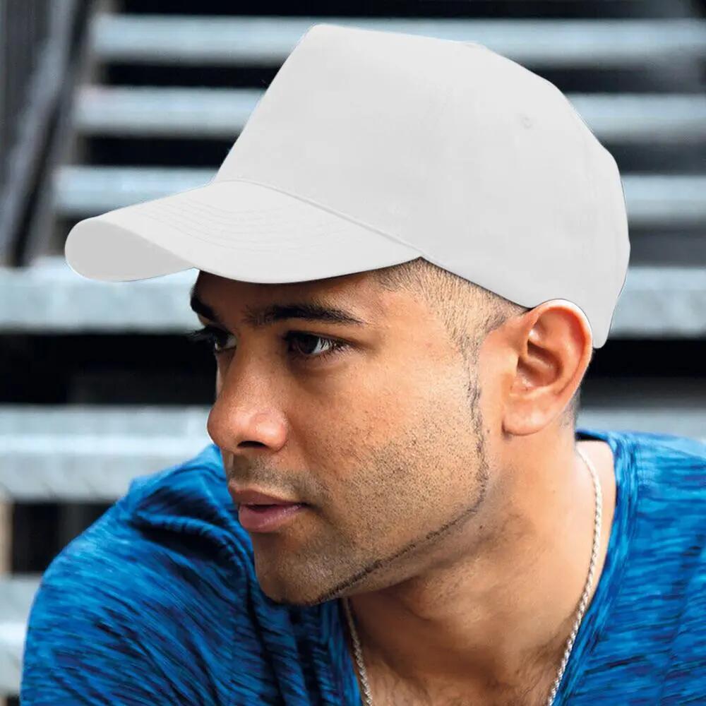 Unisex Core Houston 5 Panel Printers Baseball Cap (White)