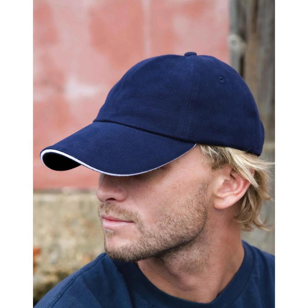 Core Unisex Adults Memphis Sandwich Peak Cap (Navy/White)