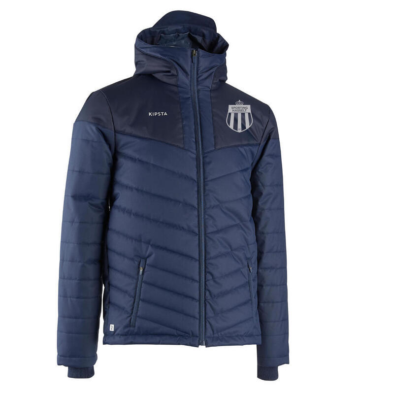 Sporting Hasselt korte winterjas voor trainersmarineblauw volwassenen