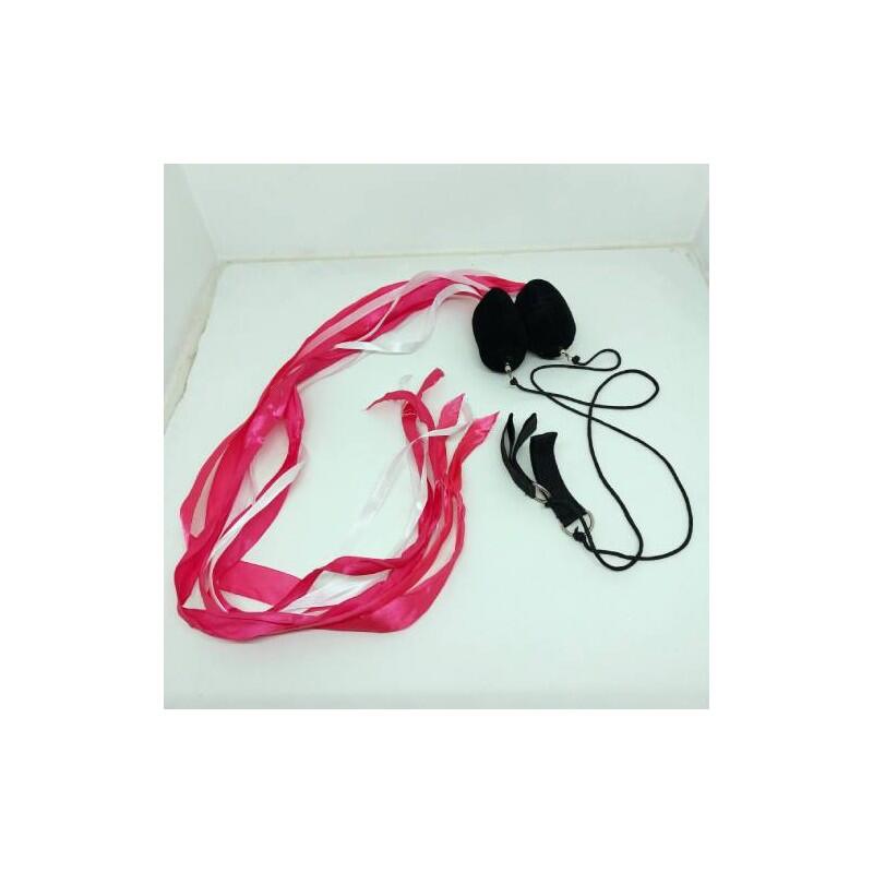 Poï met lint Laribo (per paar) ROZE 3/3