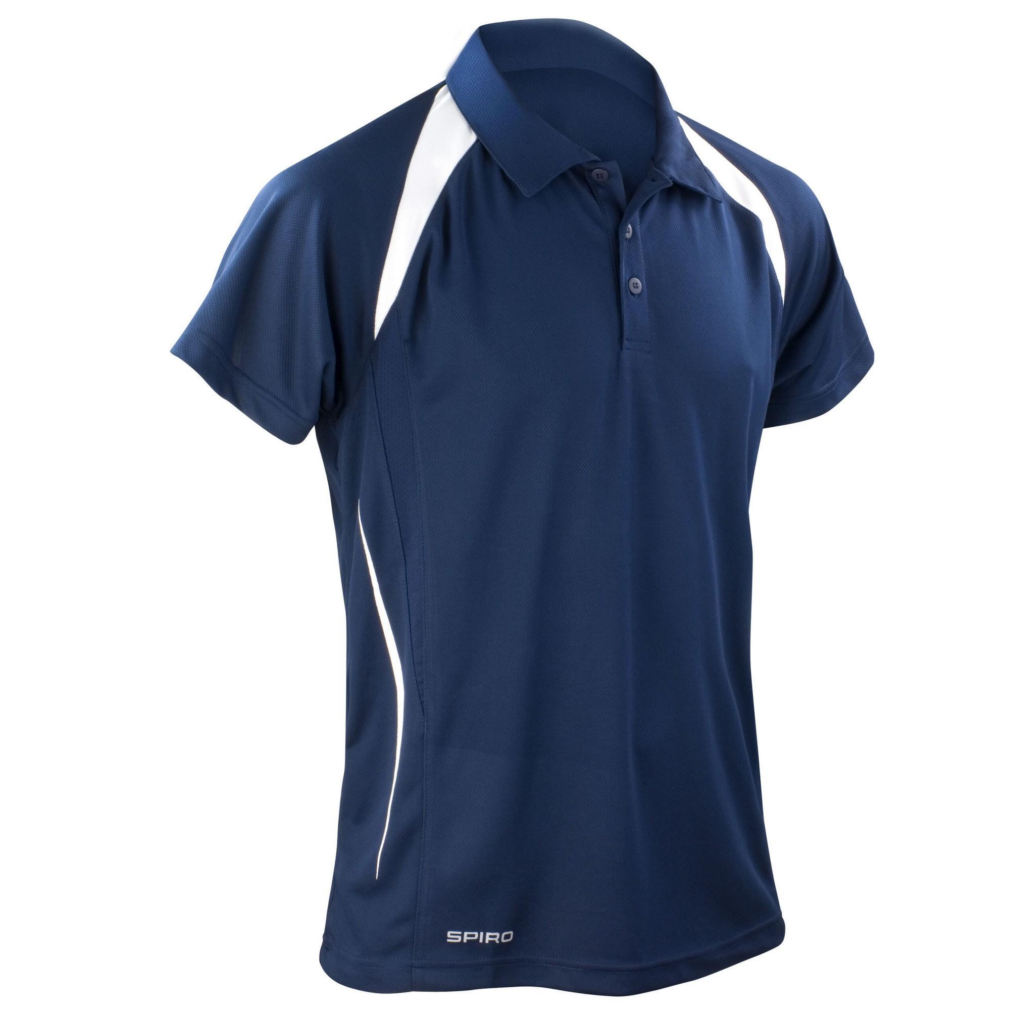SPIRO Heren Team Spirit Poloshirt (Marine / Wit)