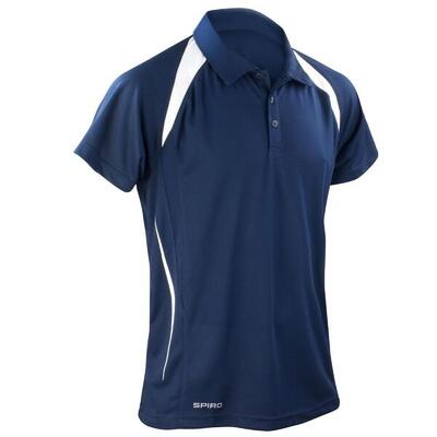 Heren team spirit poloshirt (zwart/wit)