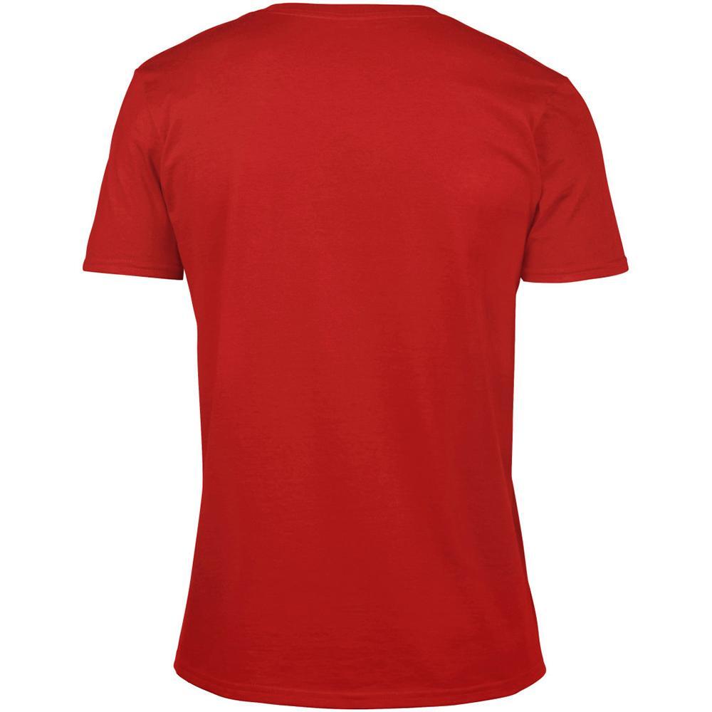 Tshirt À Manches Courtes Et Col En V Homme (Rouge) 2/4