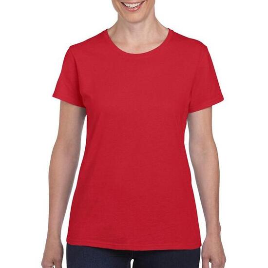 Tshirt À Manches Courtes Coupe Féminine Femme (Rouge)