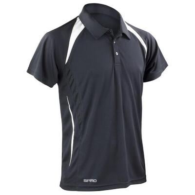 Heren team spirit poloshirt (zwart/wit)