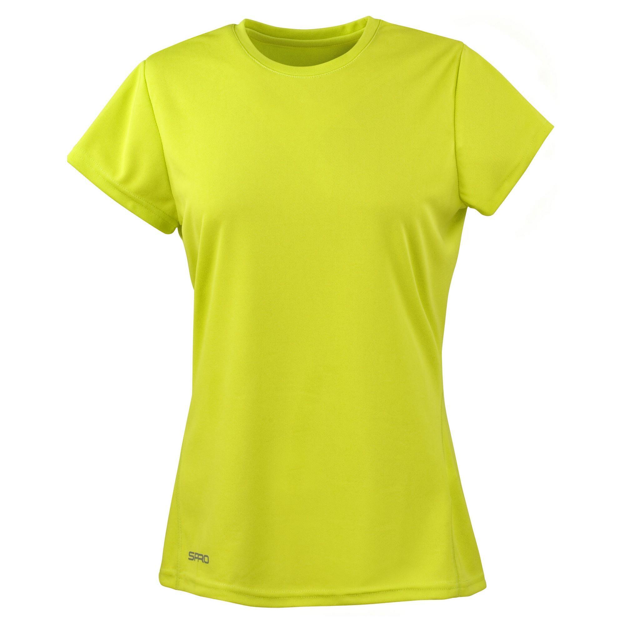 SPIRO Dames Quick Dry Tshirt met korte mouwen (Kalk)