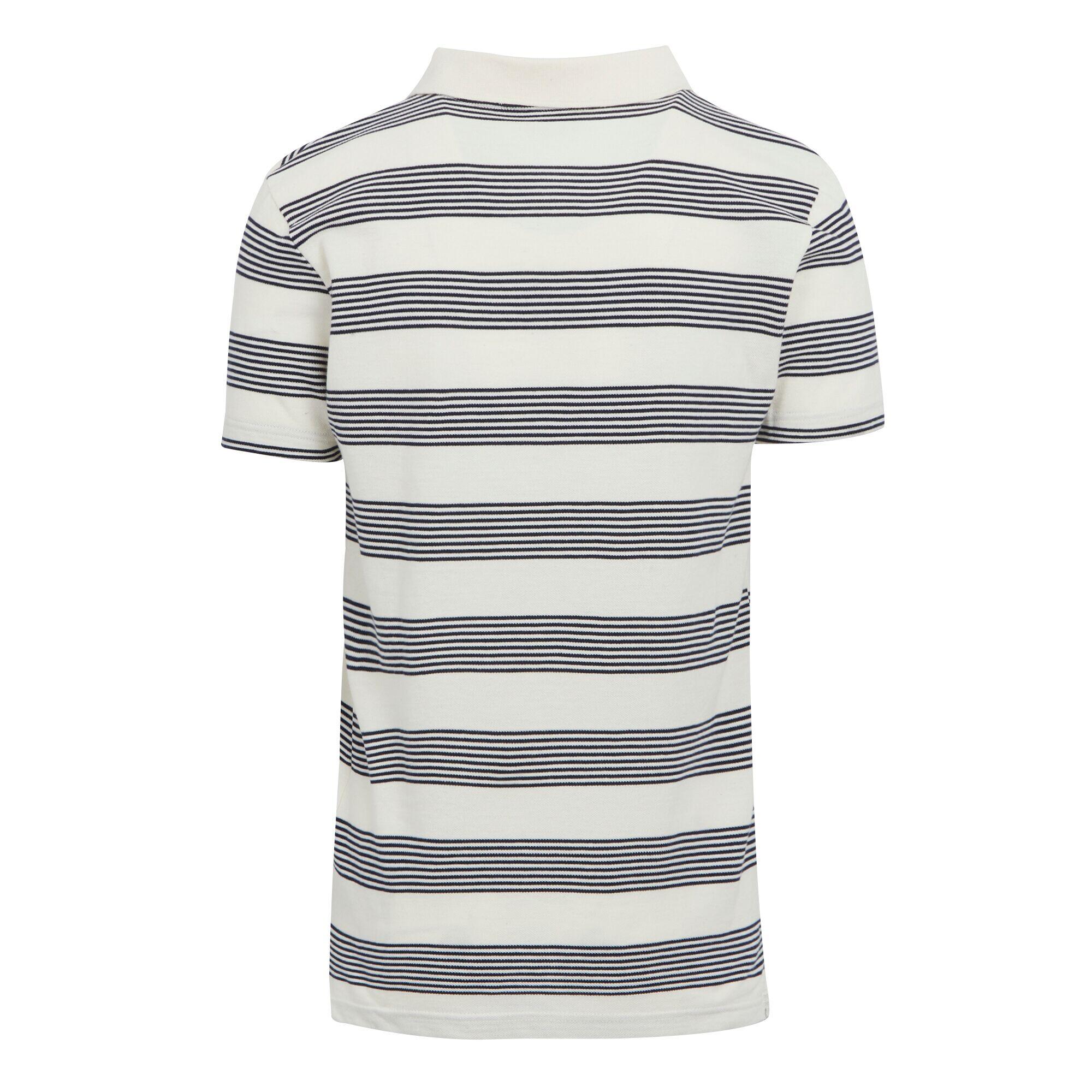 Mens Tempete Stripe Polo Shirt (Antique White/Navy) 2/5