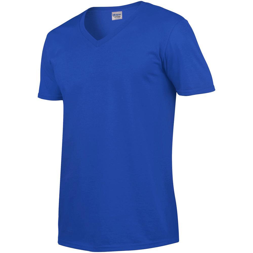 Tshirt À Manches Courtes Et Col En V Homme (Bleu Royal) 3/4