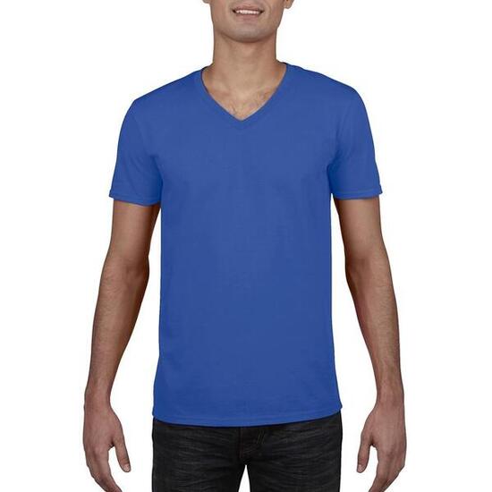 Tshirt À Manches Courtes Et Col En V Homme (Bleu Royal)