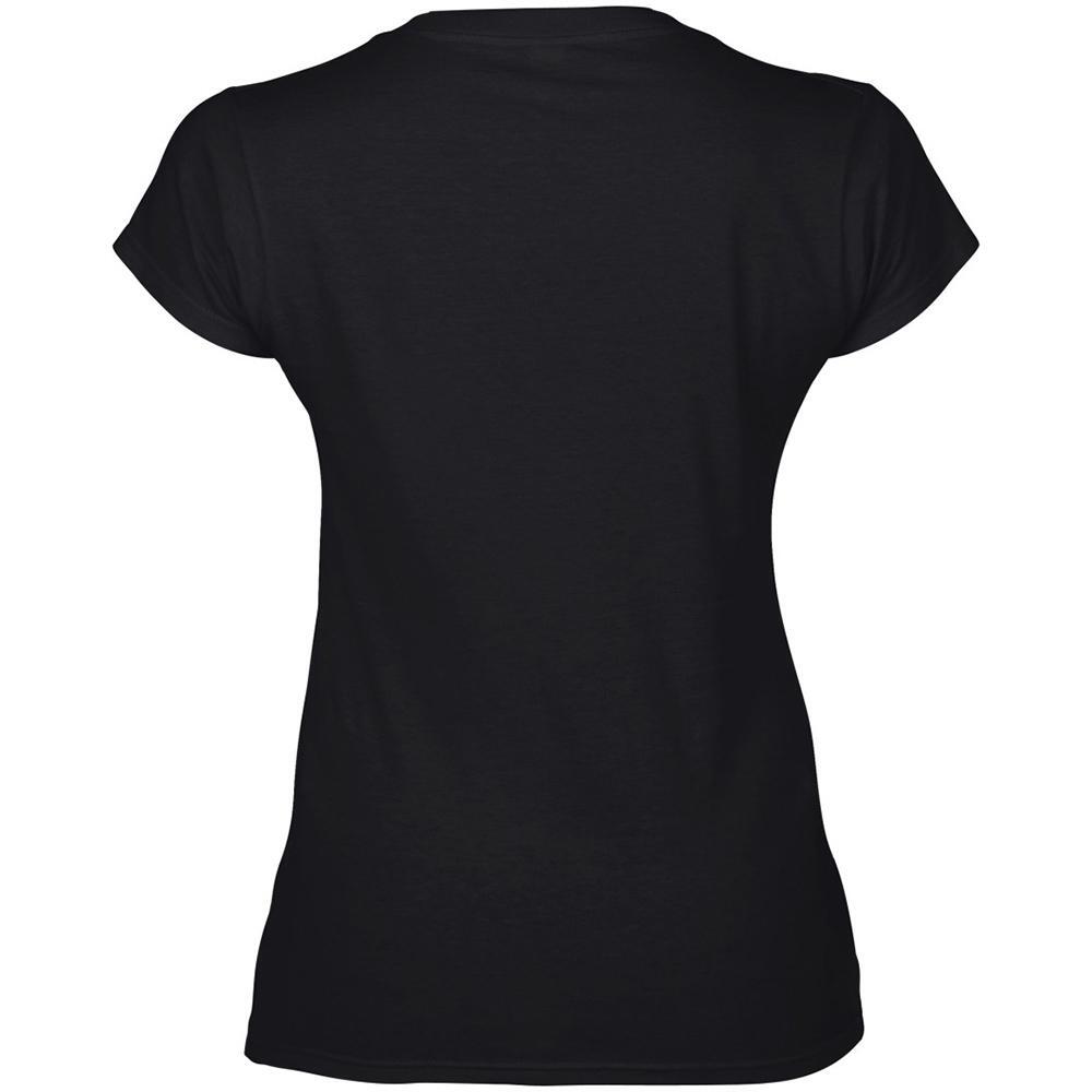 Tshirt À Manches Courtes Et Col En V Femme (Noir) 2/4