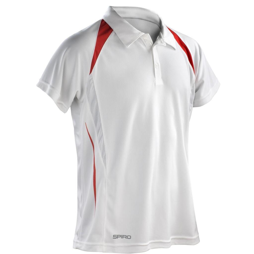 Mens Team Spirit Polo Shirt (White/Red)