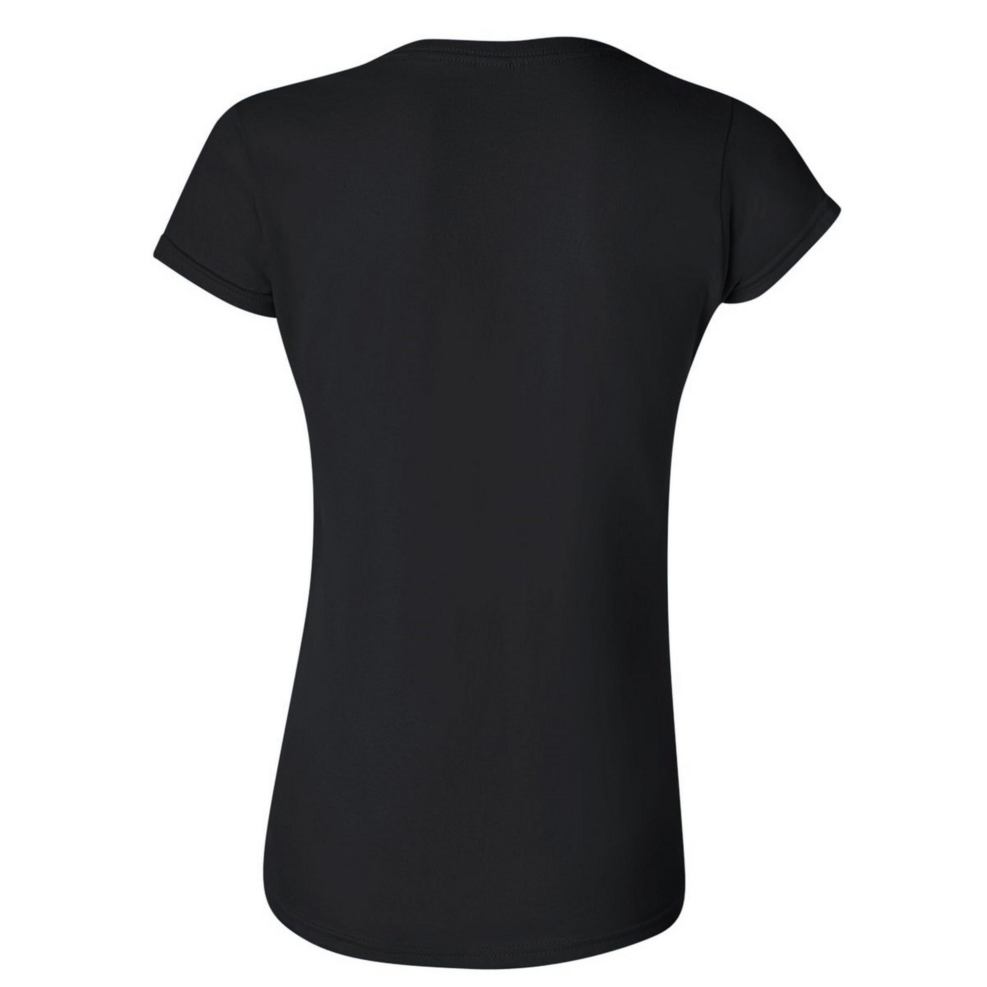Dames Zachte Stijl Korte Mouw TShirt (Zwart) 2/2