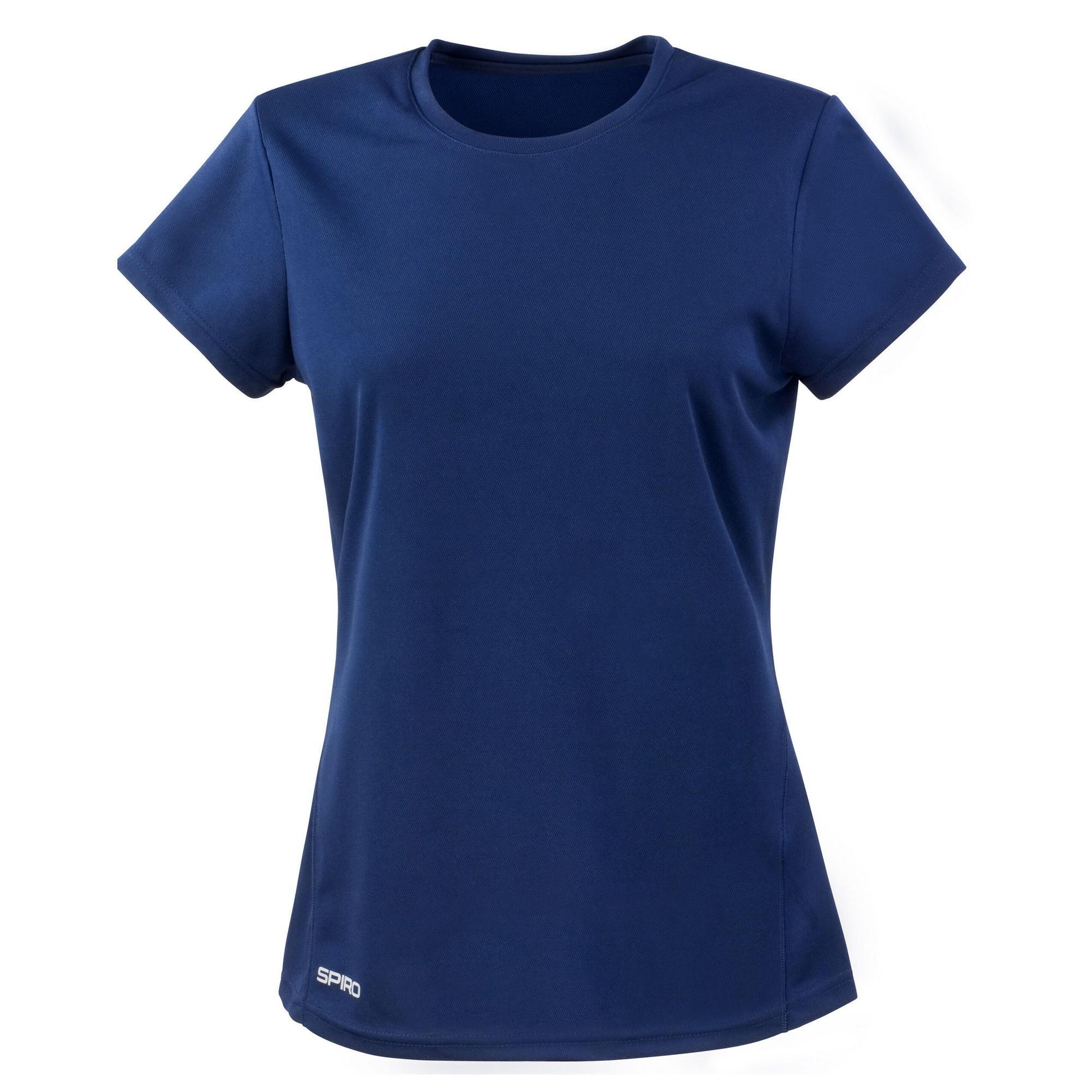 T-shirt de manga curta quick dry para senhora/senhora azul marinho