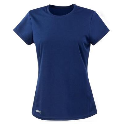 Dames quick dry tshirt met korte mouwen (marineblauw)
