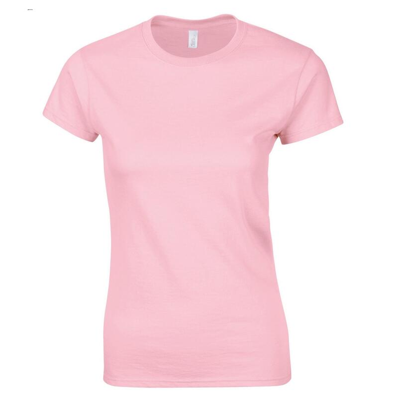 Dames Zachte Stijl Korte Mouw TShirt (Lichtroze)