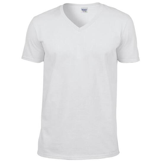 Tshirt À Manches Courtes Et Col En V Homme (Blanc)