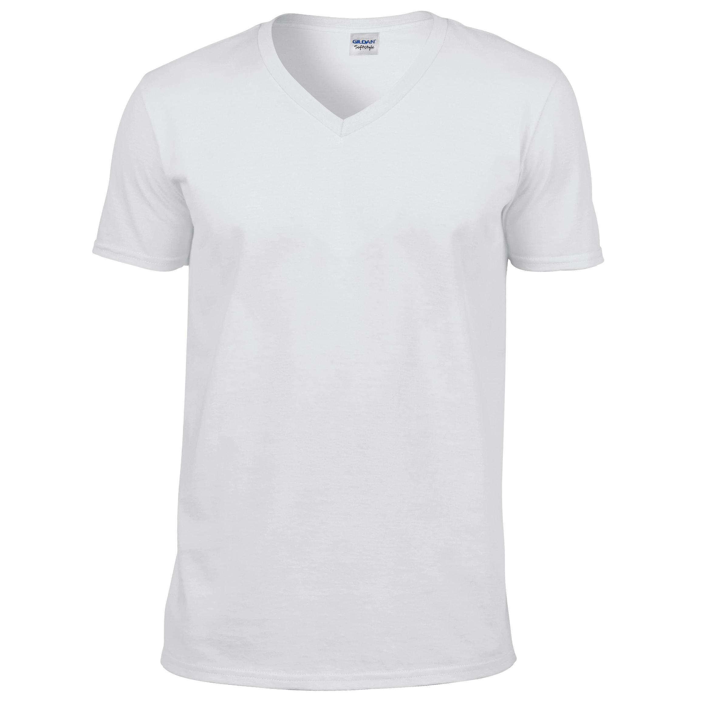 Gildan - Tshirt À Manches Courtes Et Col En V Homme (blanc) - T-shirt Manches Courtes - Blanc - S - Decathlon