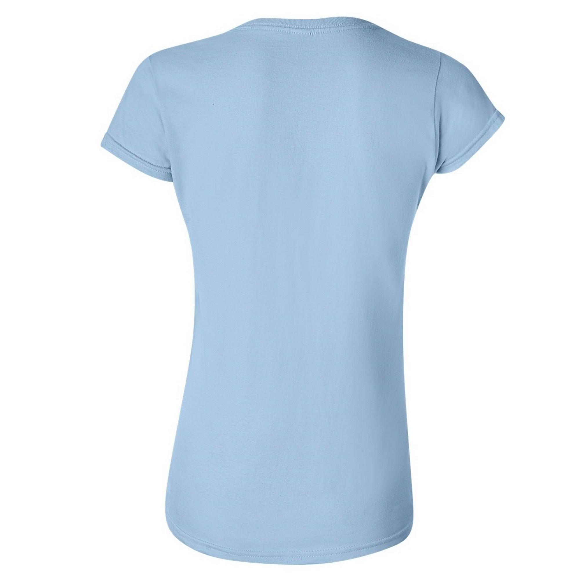 Dames Zachte Stijl Korte Mouw TShirt (Lichtblauw) 2/2