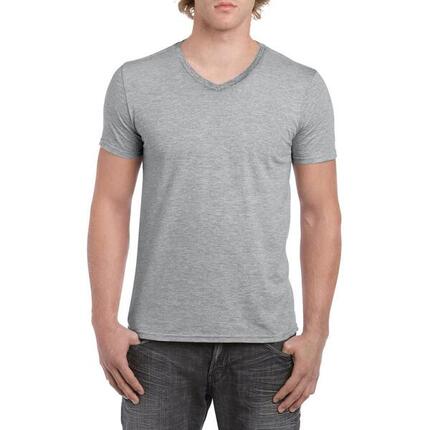 Tshirt À Manches Courtes Et Col En V Homme (Gris Sport)