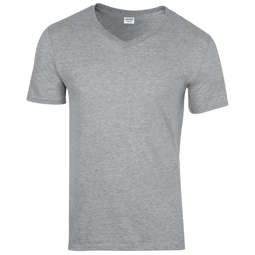 Mens Soft Style VNeck Short Sleeve TShirt (Sport Grey (RS))