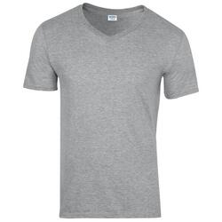Tshirt À Manches Courtes Et Col En V Homme (Blanc)
