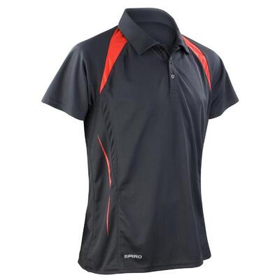 Heren team spirit poloshirt (zwart/wit)