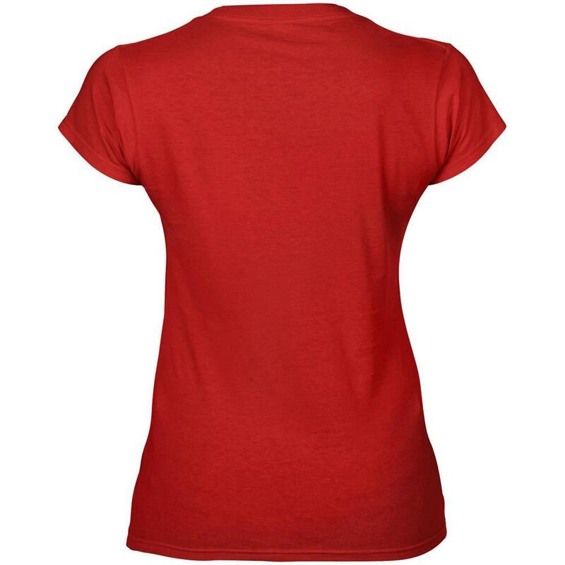 Tshirt À Manches Courtes Et Col En V Femme (Rouge)