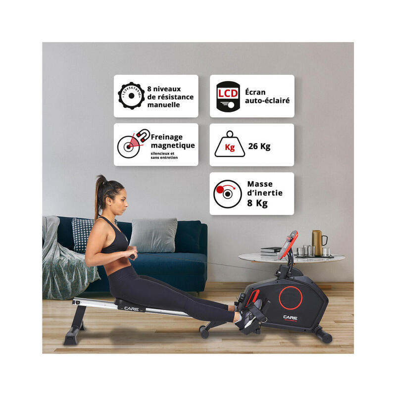 Rameur Mag-Clipper KS Connecté Kinomap - CARE